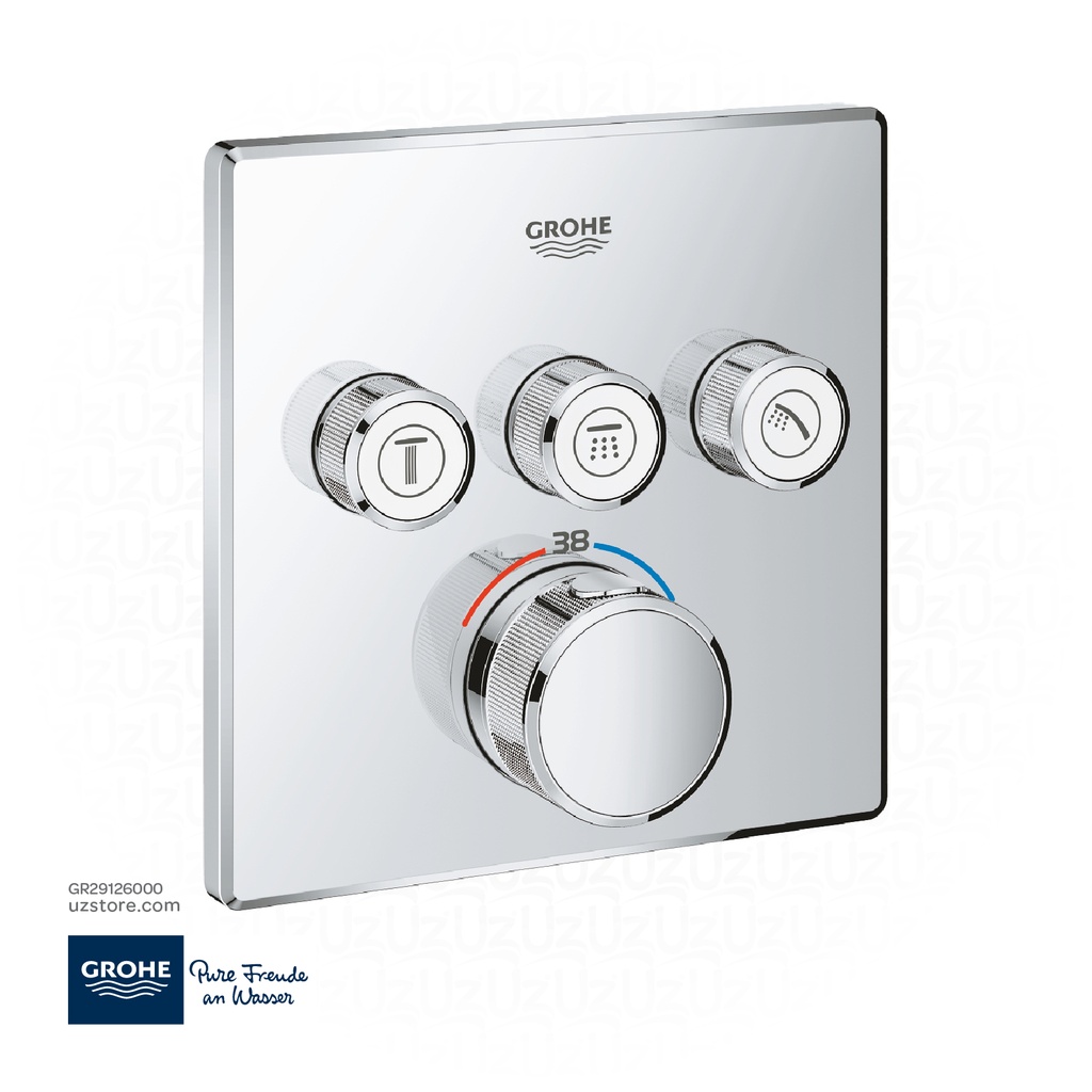 GROHE Grohtherm SmartControl Safety mixer for concealed installation with 3 valves , 29126000 , chrome