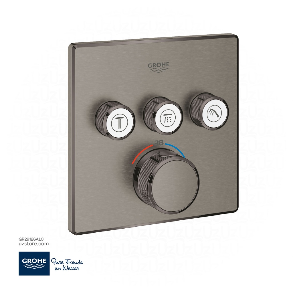 GROHE Grohtherm SmartControl Safety mixer for concealed installation with 3 valves , 29126AL0 , brushed hard graphite