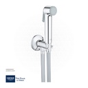 GROHE Tempesta-F Wall holder set with self-closing angle valve, 1 spray, 26358000, chrome