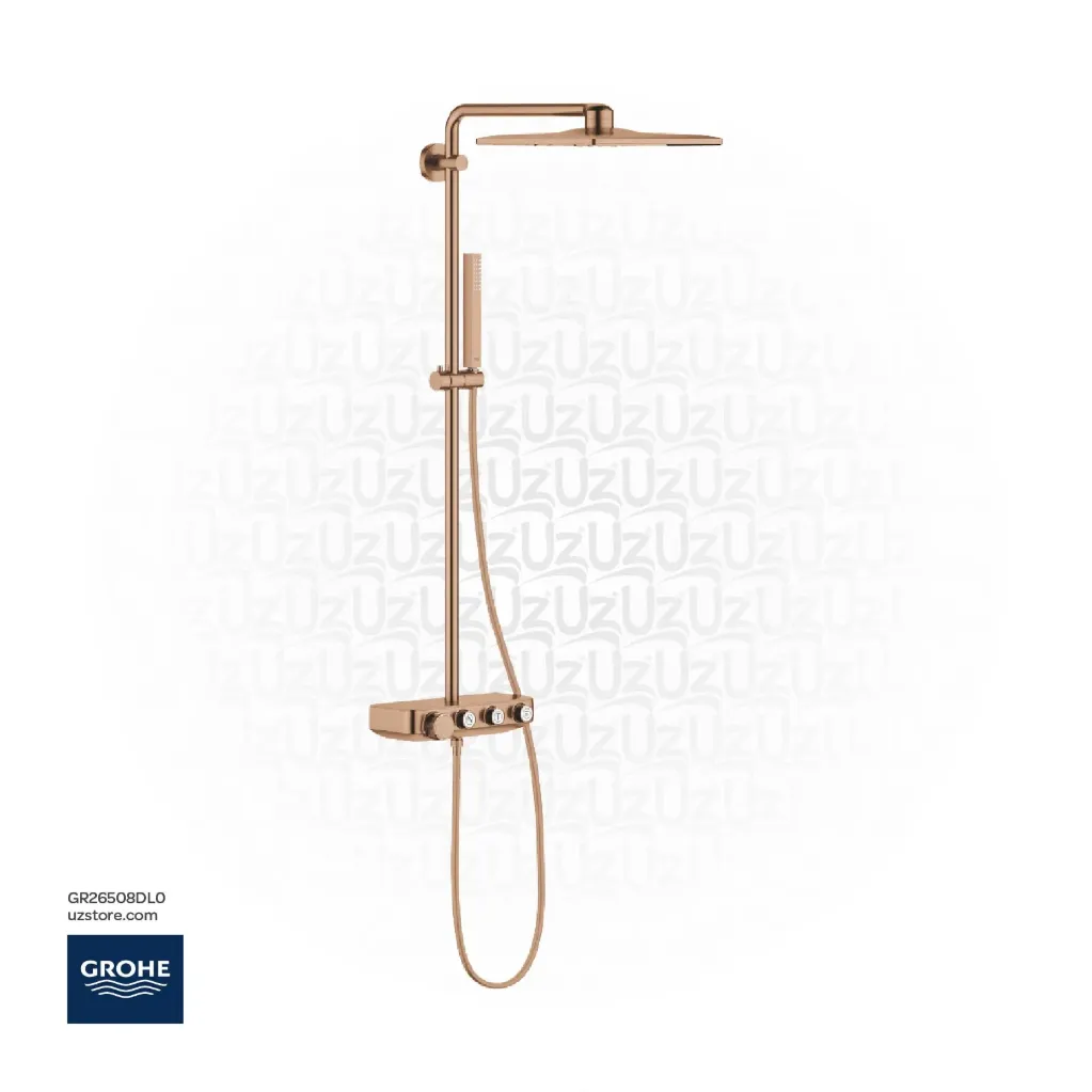 GROHE Euphoria SmartControl System 310 Cube Duo Shower system with Safety Mixer for wall mounting , 26508DL0 , brushed warm sunset