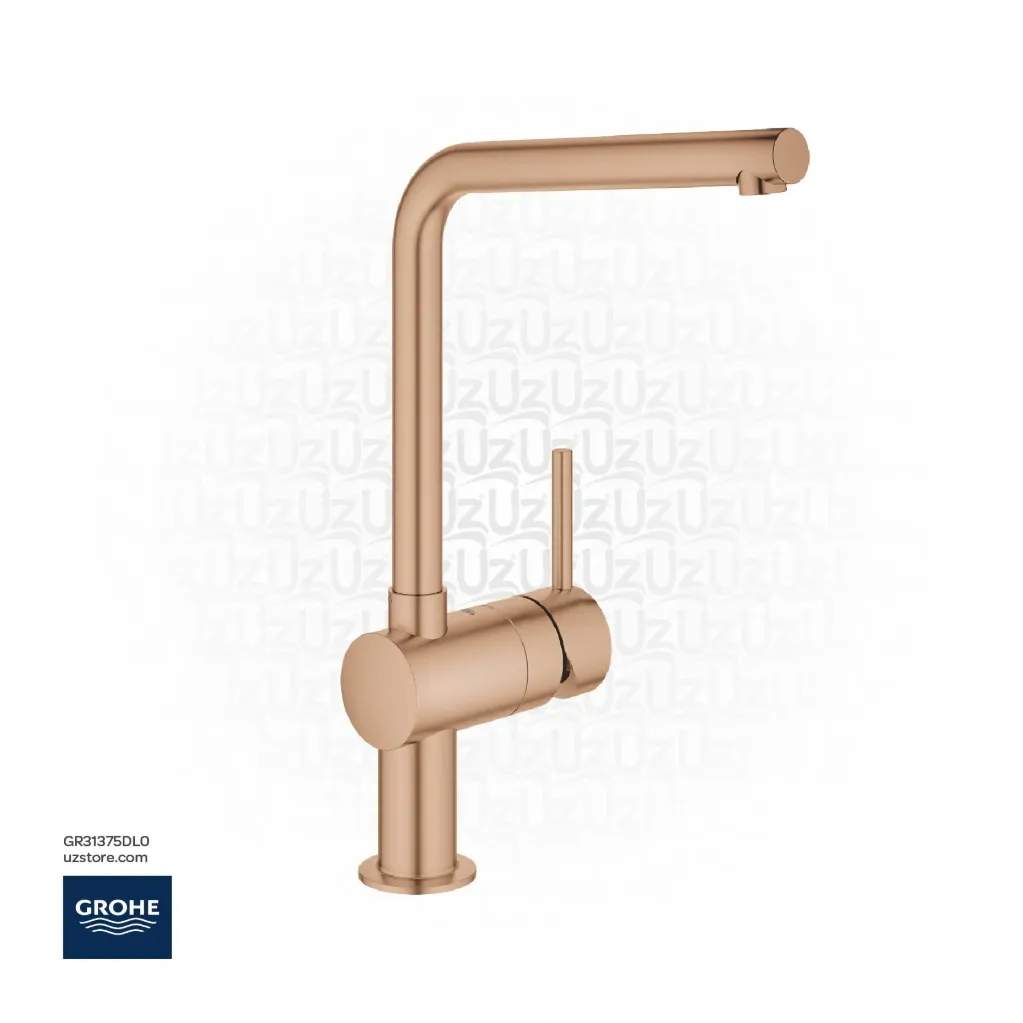 جروهي مينتا  خلاط مغسلة مطبخ بمقبض فردي L-spout EU 31375DL0
