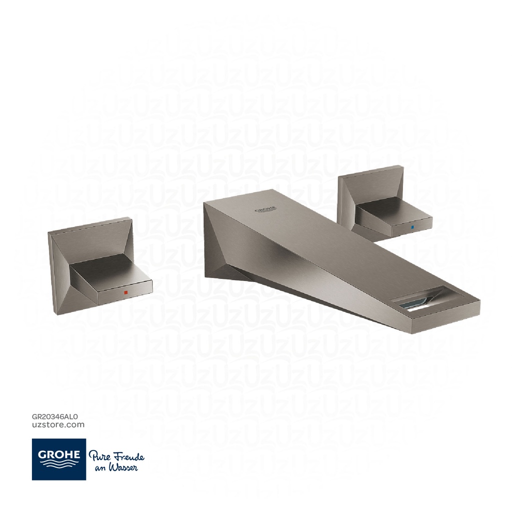 GROHE Allure Brilliant 3-hole basin mixer 1/2"
S-Size , 20346AL0 , brushed hard graphite