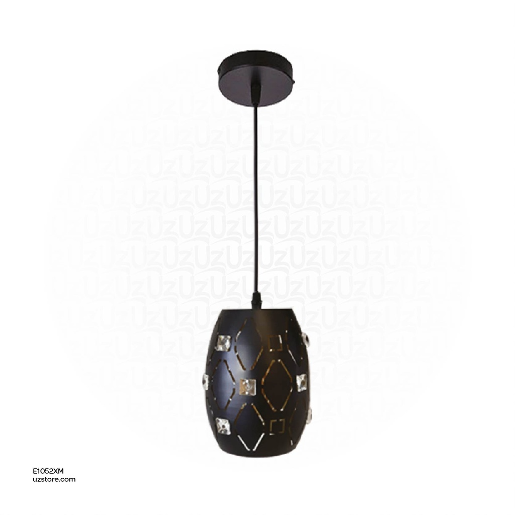 Black Single Pendant Light E27 7947/1