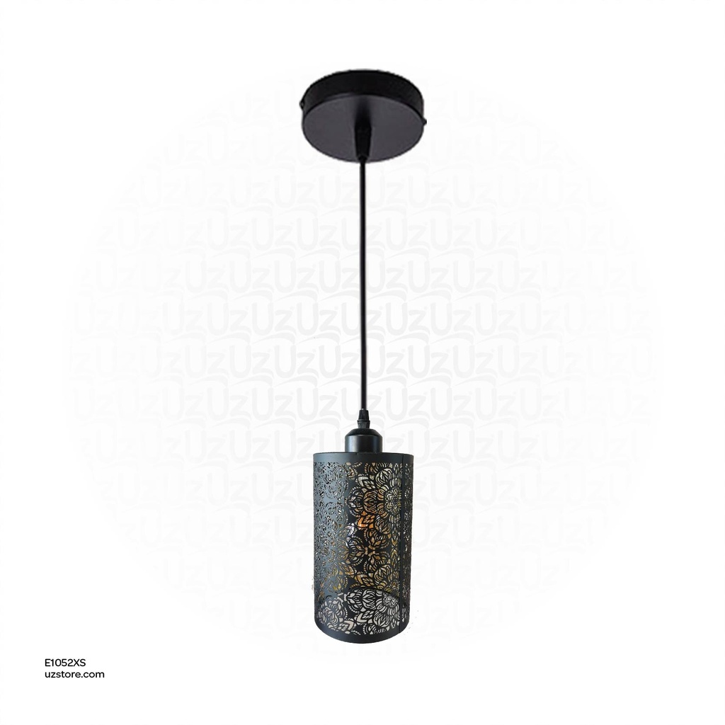 Black Single Pendant Light E27 7991/1