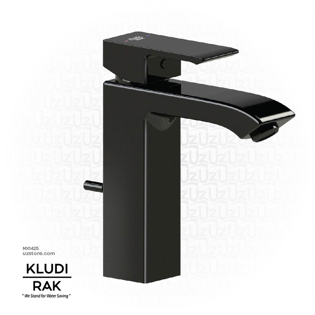 KLUDI RAK Profile Star Single Lever XL Basin Mixer DN 15,
 Black Glossy RAK14160.BK1