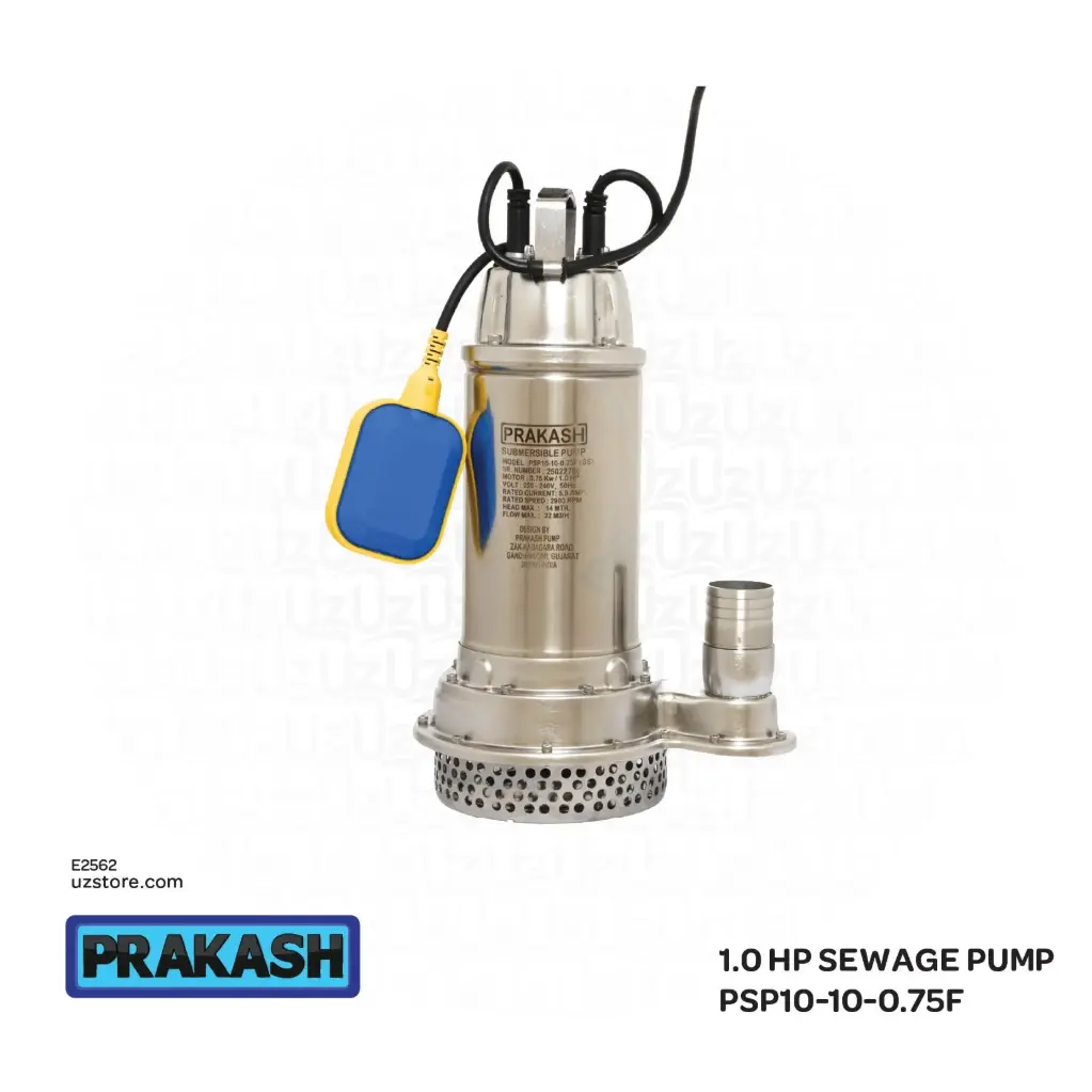 PRAKASH 1.0 HP SEWAGE PUMP - PSP10-10-0.75F