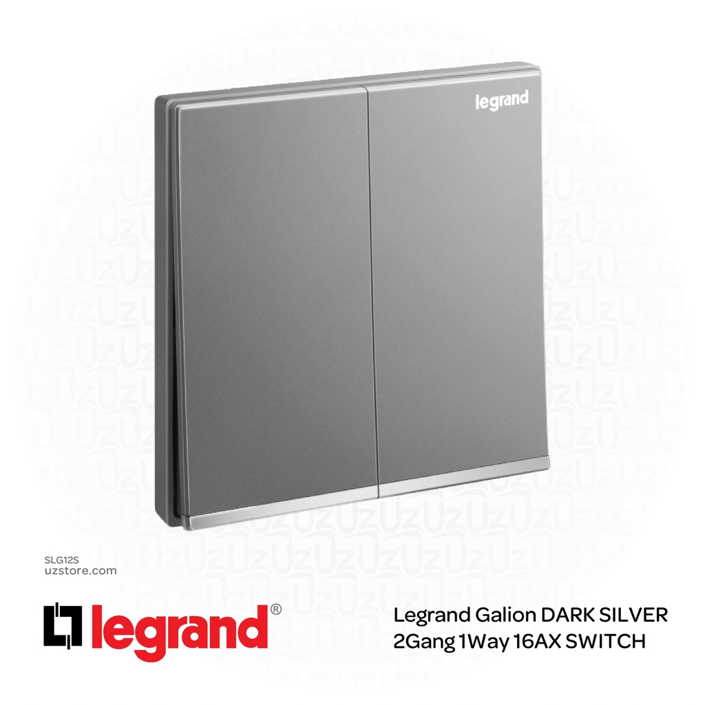 Legrand Galion DARK SILVER 2Gang 1Way 16AX SWITCH