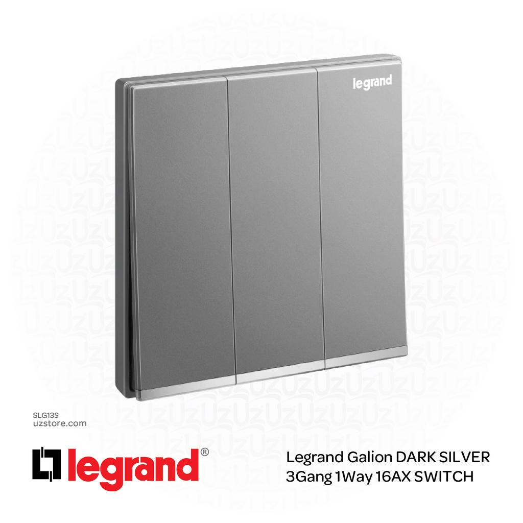[SLG13S] Legrand Galion DARK SILVER 3Gang 1Way 16AX SWITCH
