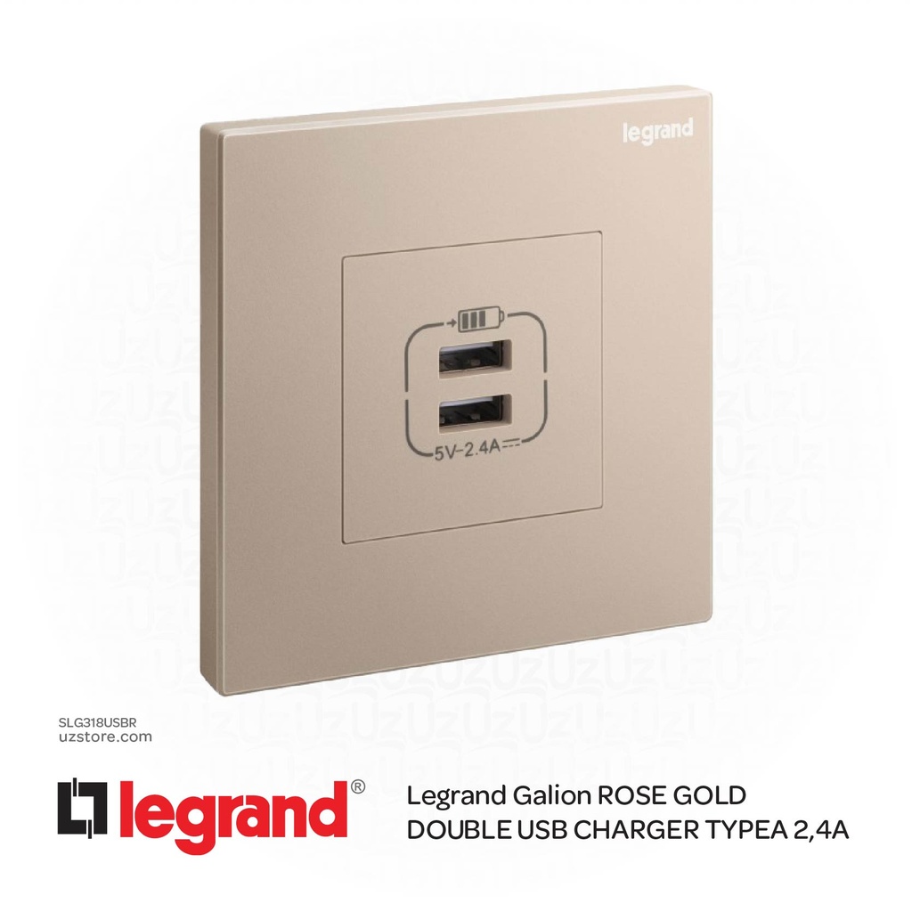 Legrand Galion ROSE GOLD DOUBLE USB CHARGER TYPEA 2,4A
