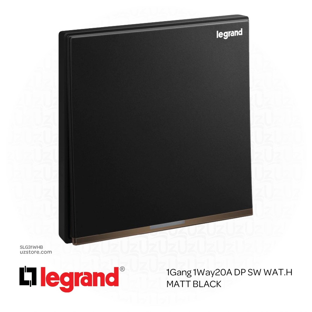 Legrand Galion MATT BLACK 1Gang 1Way20A DP SW WAT.H