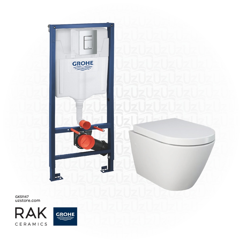 Concealed WC Bundle 147 (GROHE Rapid SL + RAK Resort Wall Hung)