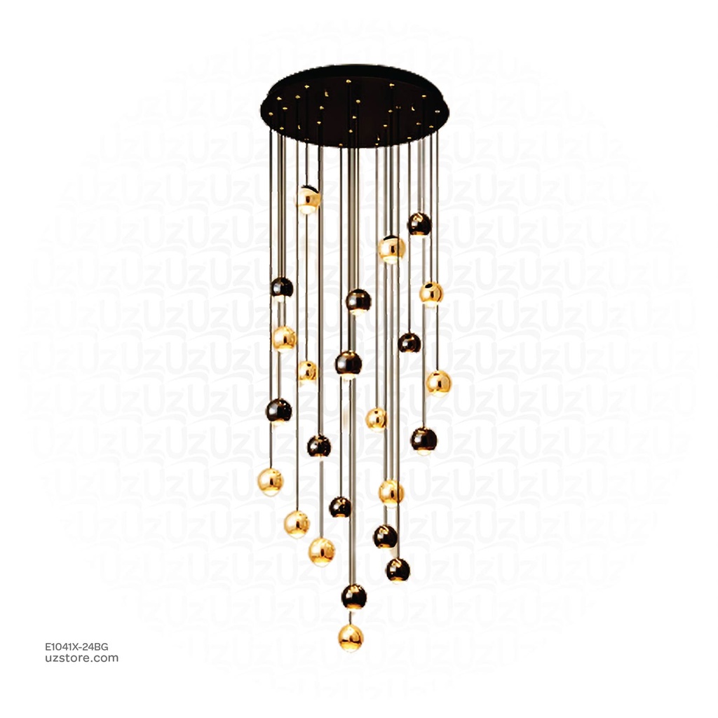 ثريا ذهبية وسوداء 9775/24  LED 3000K D10CM D65 H320CM 192W