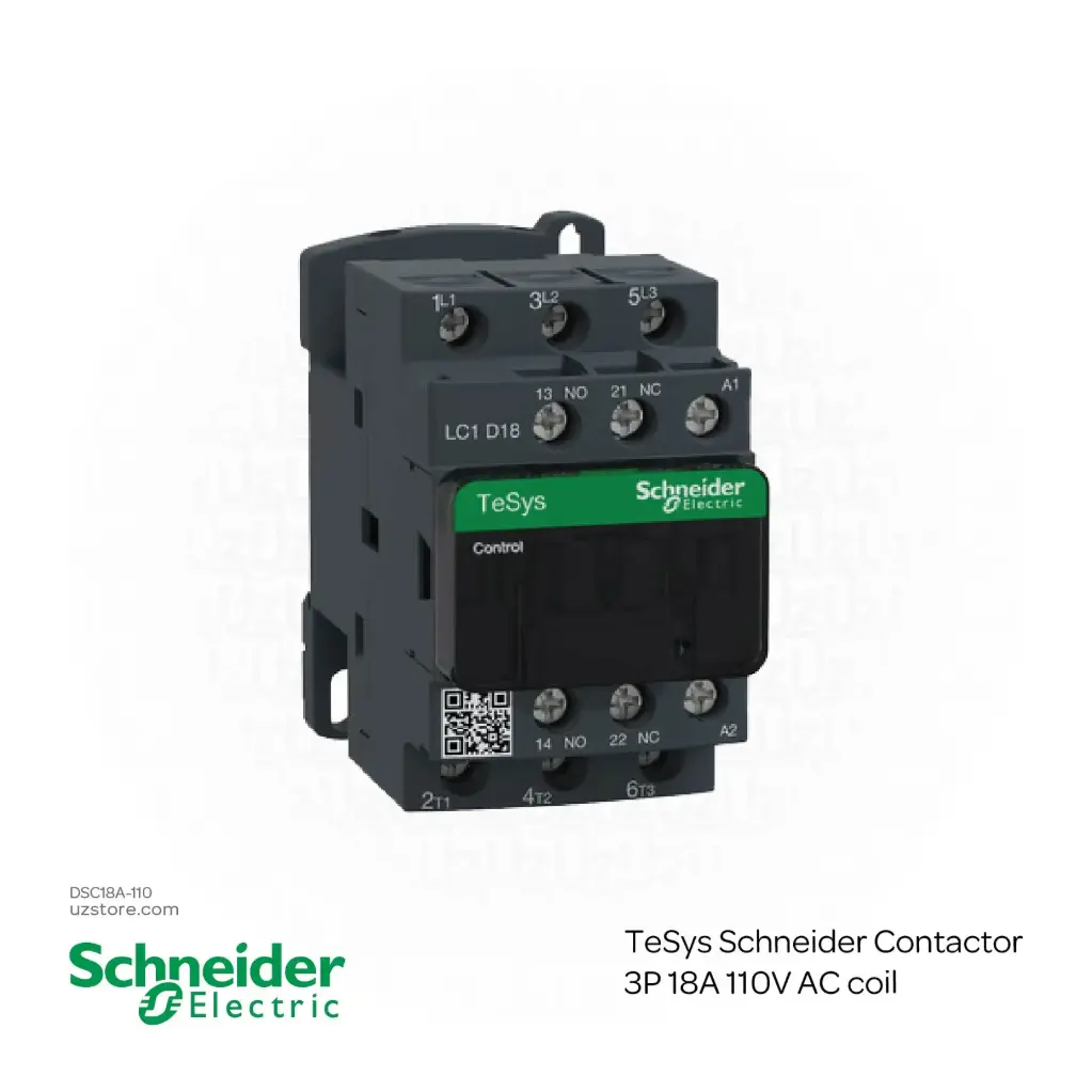 TeSys Schneider Contactor 3P 18A 110V AC coil