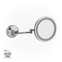 KLUDI RAK Round Vanity Mirror 8" With LED Magnifying Multiple, Accessories 3 Brass Chrome Plated RAK90940