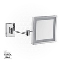 KLUDI RAK Cosmetic Square Mirror with LED Magnifying Multiple Accessories,  3 Brass Chrome Plated RAK90941