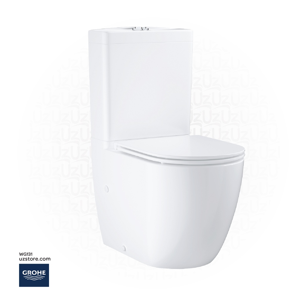 GROHE BAU CERAMIC FLOOR STANDING WC (3 in 1 Riml hor.outl + Ceramic Cistern + seat soft close slim)
