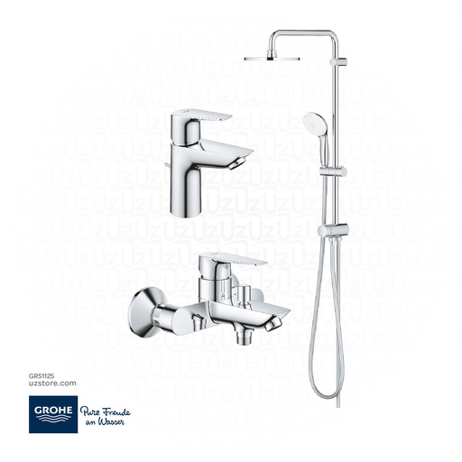 [GRS1125] GROHE Bundle 125 ( Basin Mixer + Shower Mixer + Rain Shower Set )
