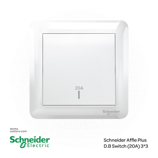[SSV31A] Schneider Affle Plus D.B Switch (20A) 3*3