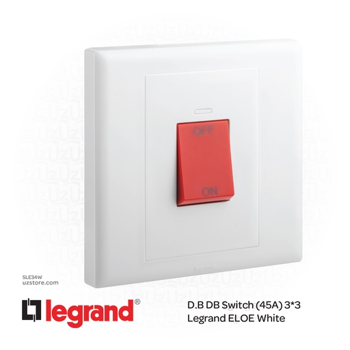 [SLE34W] D.B DB Switch (45A) 3*3 Legrand ELOE White