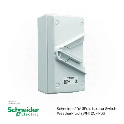 [E468-20S] Schneider 20A 3Pole Isolator Switch WeatherProof (WHT20) IP66
