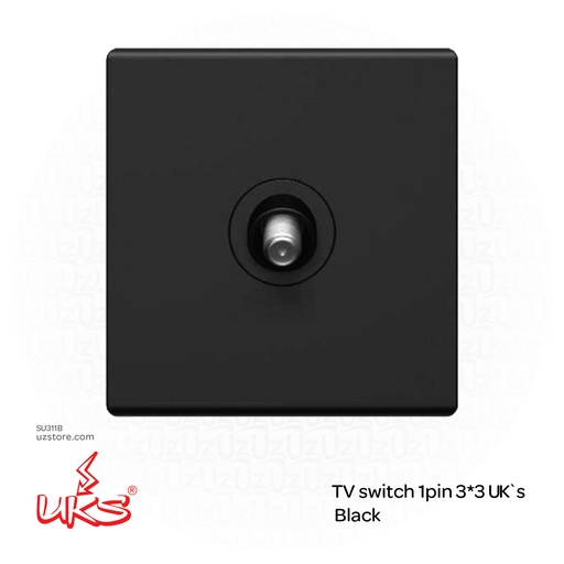 [SU311B] TV switch 1pin 3*3 UK`s BKV1564 Black