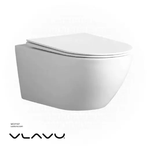 [WCV1107] Vlavu Wall-Hung WC – P-trap 180mm, UF Cover & Seat, 535×365×350mm, Glossy White – CB.16.0101
