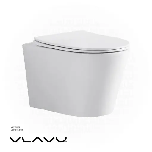 [WCV1108] Vlavu Wall-Hung WC – P-trap 180mm, UF Cover & Seat, 485×350×340mm, Glossy White – CB.16.0102