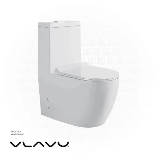 [WCV1152] Vlavu One-Piece WC (Washdown Flushing) – S-trap 250mm, PP Cover & Seat, 700×380×810mm, Glossy White – CB.12.0142