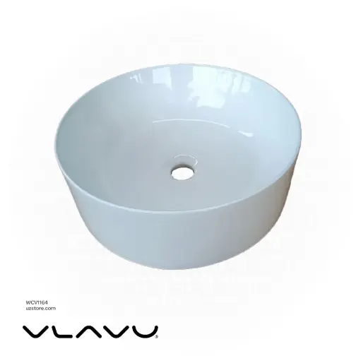 [WCV1164] Vlavu Art Basin (Above Counter) – 410×410×150mm, Glossy White – CB.18.0241