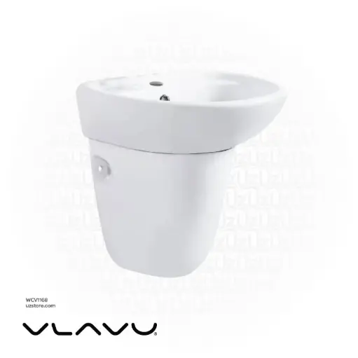 [WCV1168] Vlavu Wall-Hung Pedestal Basin – Fixing to Wall, 490×435×490mm, Glossy White – CB.40.0032