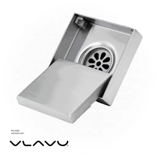 [P4-V15S] Vlavu Floor Drain (SUS304) – Outlet 100mm (4"), Drainage Accessory, 150×150mm, Brushed SS – 320TY1(15×15)