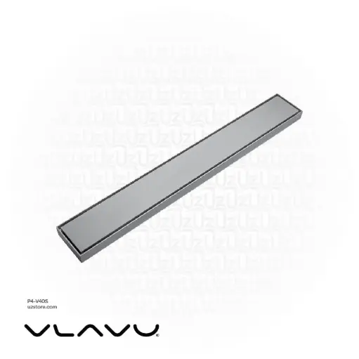 [P4-V40S] Vlavu Linear Drainer (SUS304) – Outlet 50mm (2"), Drainage Accessory, 55×400mm, Brushed SS