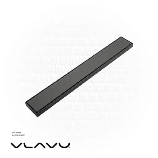 [P4-V40B] Vlavu Linear Drainer (SUS304) – Outlet 50mm (2"), Drainage Accessory, 55×400mm, Matt Black