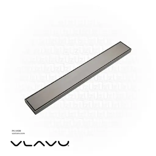 [P4-V40R] Vlavu Linear Drainer (SUS304) – Outlet 50mm (2"), Drainage Accessory, 55×400mm, Gun Grey