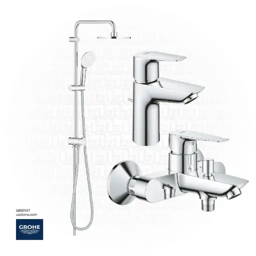 [GRS1147] Grohe Bundle 147 (BauEdge Basin Mixer + (BauEdge Shower Mixer + Rain Shower Set )