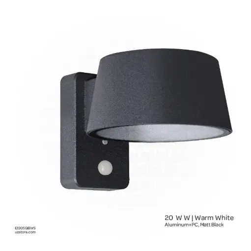 [E1305QBWS] OPTARA Outdoor Wall Light - 5WW, 3000-3500K, Aluminum+PC+Battery, Matt Black SH-W202403-1T