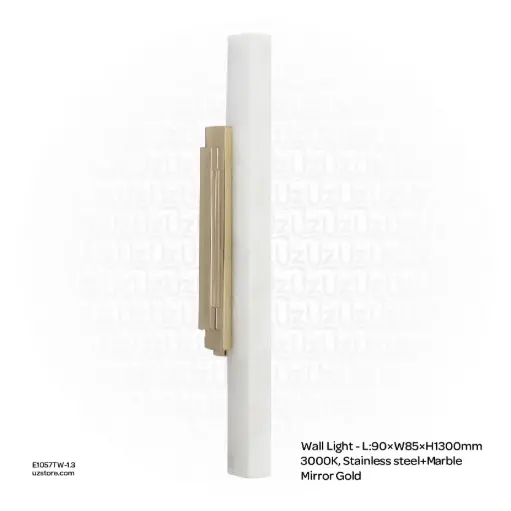 [E1057TW-1.3.] أوبتارا إضاءة جدارية - L:90×W85×H1300mm, 3000K, ستانلس ستيل+رخام, ذهبي مرآة BD6739-1300