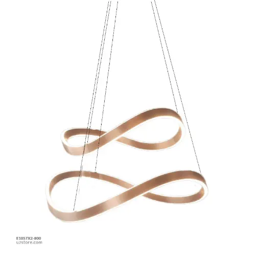 [E1057X2-800] OPTARA Pendant Light - Ø:800×1,  600×1H:2500mm, 3000K, Stainless steel, Brushed rose gold 22518-6+8