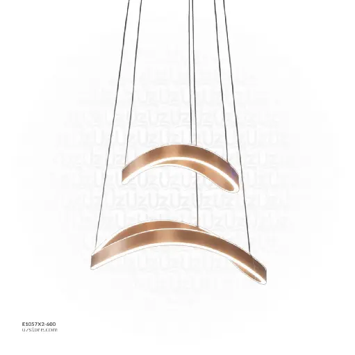 [E1057X2-600] OPTARA Pendant Light - Ø:600×1 400×1 , H:2500mm, 3000K, Stainless steel, Brushed rose gold 22518-4+6