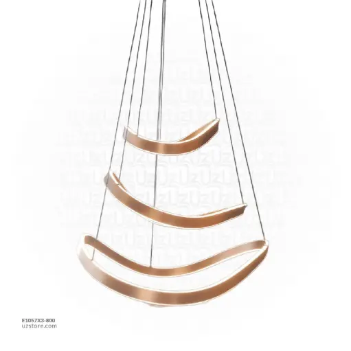 [E1057X3-800] OPTARA Pendant Light - Ø:800×1 , 600×1 , 400×1 , H:, 3000K, Stainless steel, Brushed rose gold 22518-4+6+8