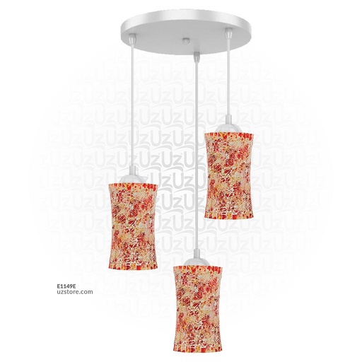 [E1149E] Trible Celling Mosaic Glass Light