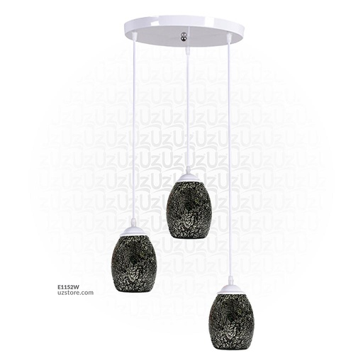 [E1152W] Trible Celling Mosaic Glass Light