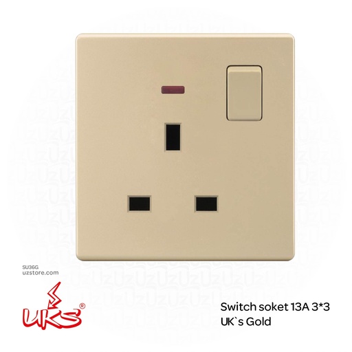 [SU36G] Switch soket 13A 3*3 UK`s Gold