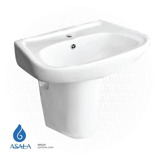 [WS119] Lucy Wash Basin Semi pedestal White Asala