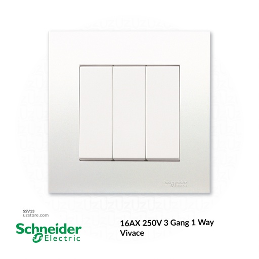 [SSV13] 3 gang switch 3*3 1way Schneider Vivace (KB331WE)