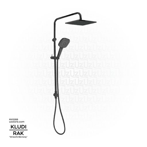 [MX1326B] KLUDI RAK Dual Shower Rectangular L=130mm Matt Black,
 RAK48011.BK2