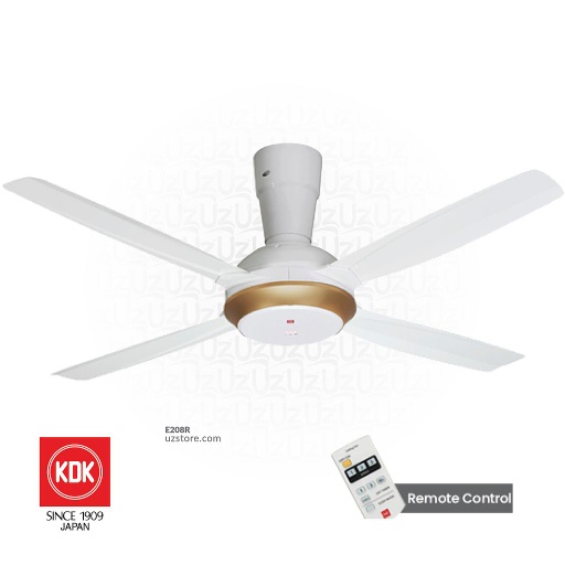 [E208R] KDK Celling Fan 56 Gold White with Remote