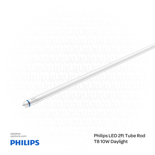[E609PHD] PHILIPS LED 2FT Tube Bulb Rod T8 10W, 6500K Cool DayLight 929003063208