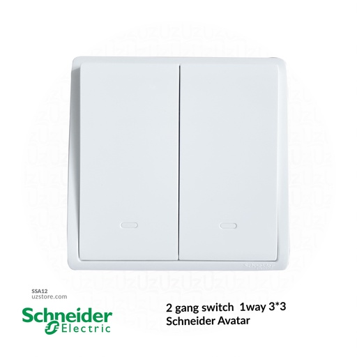 [SSA12] 2 gang switch 3*3 1way Schneider Avatar