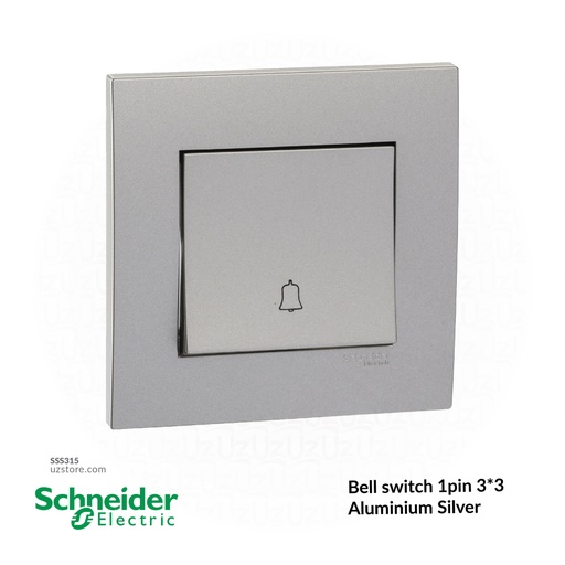 [SSS315] Bell switch 1pin 3*3 Schneider Alu. Sliver